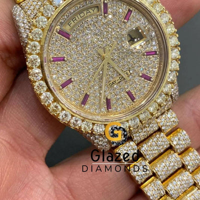 Jubilee Bracelet Full Iced Out Diamond Watch