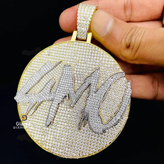 Large Round Diamond Letter pendant