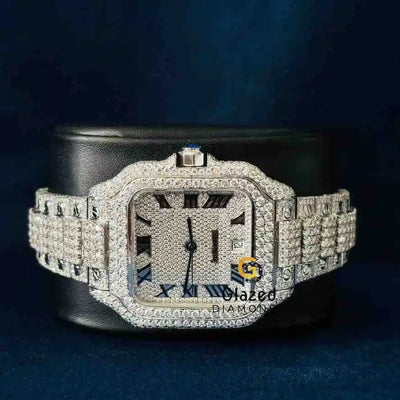 Men_s Diamond Studded Iced Moissanite Watch For Men