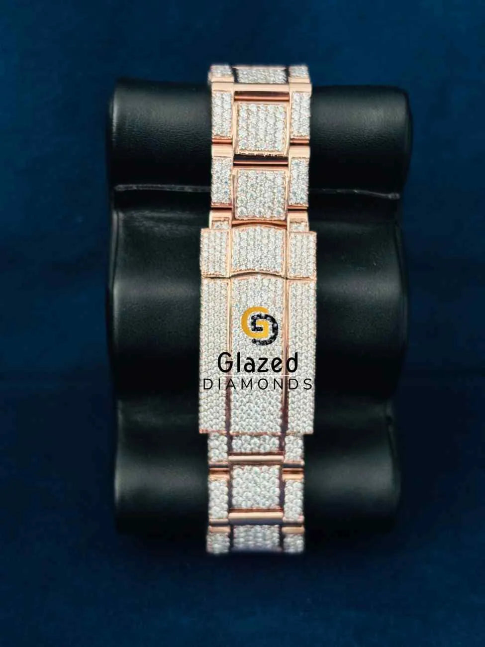 Men_s Fully Iced Diamond Studded Chocolate Dial Sky Dweller Moissanite Watch
