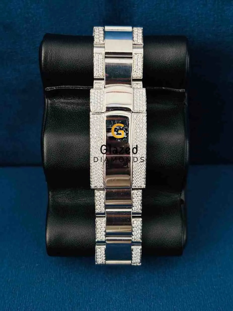 Men_s VVS Moissanite Hald Studded Hip Hop Watch