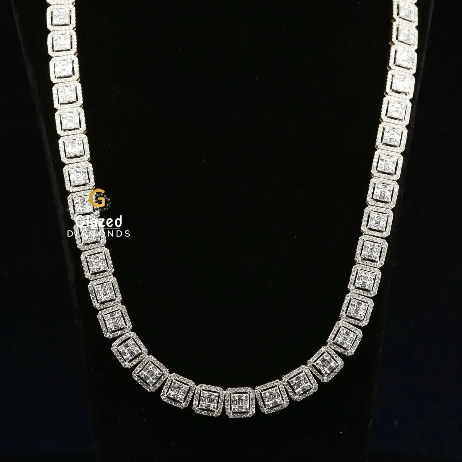 Mens Baguette Diamond Necklace