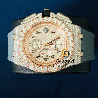 Moissanite Arabic Face Dial Hip Hop Watch For Men