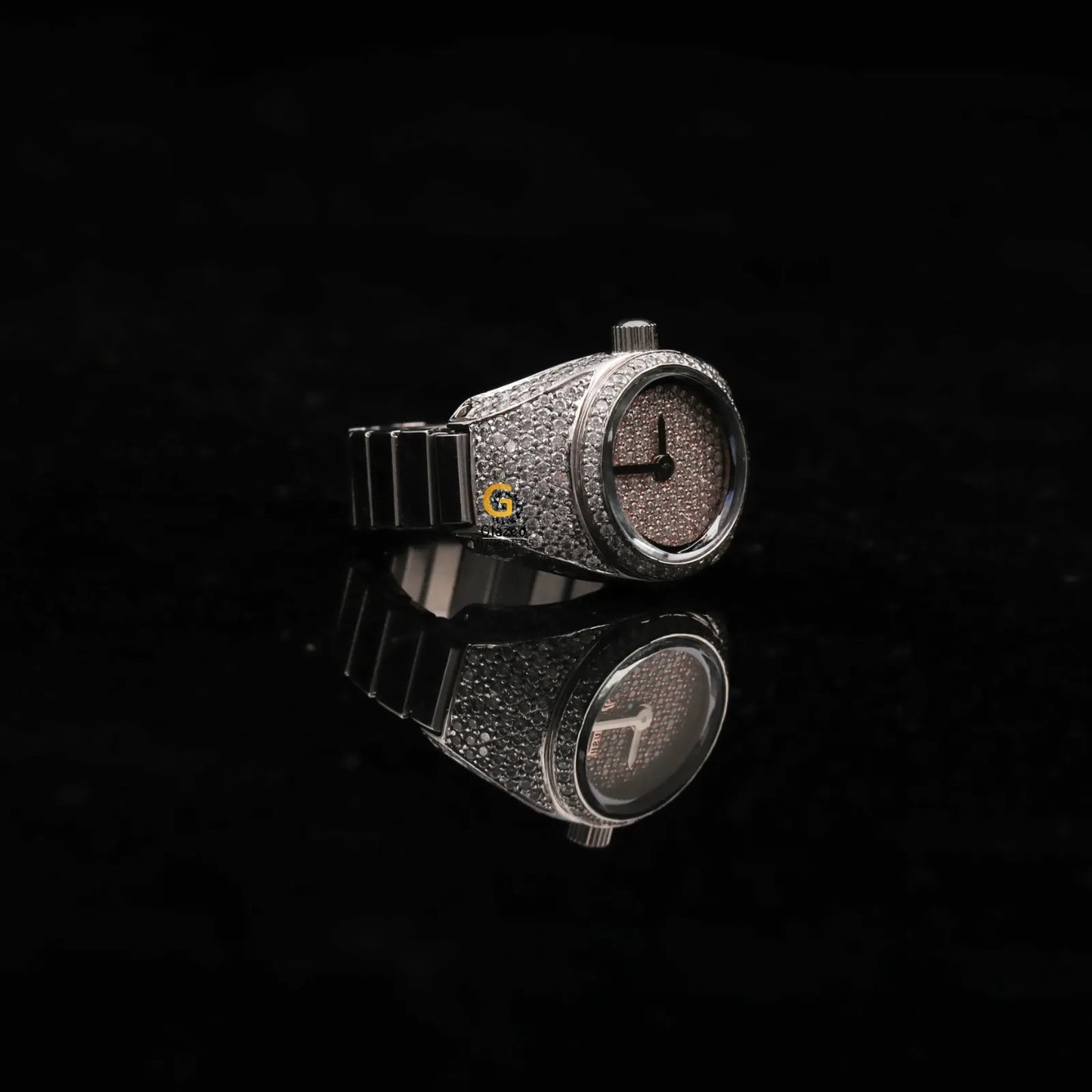 Moissanite Clock Finger RIng