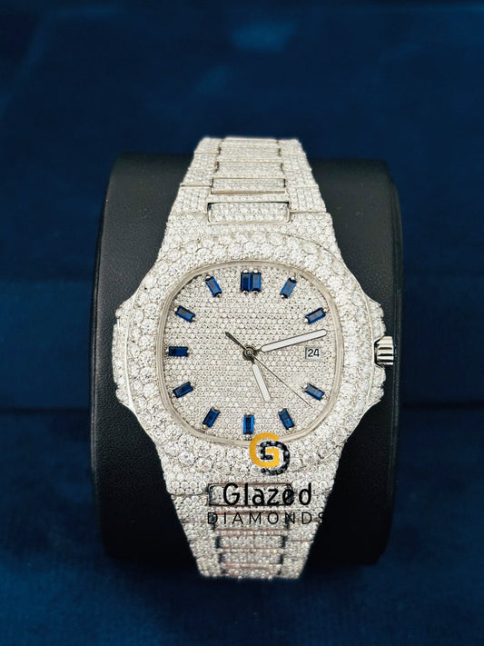 Moissanite Fully White Tone Hip Hop Watch
