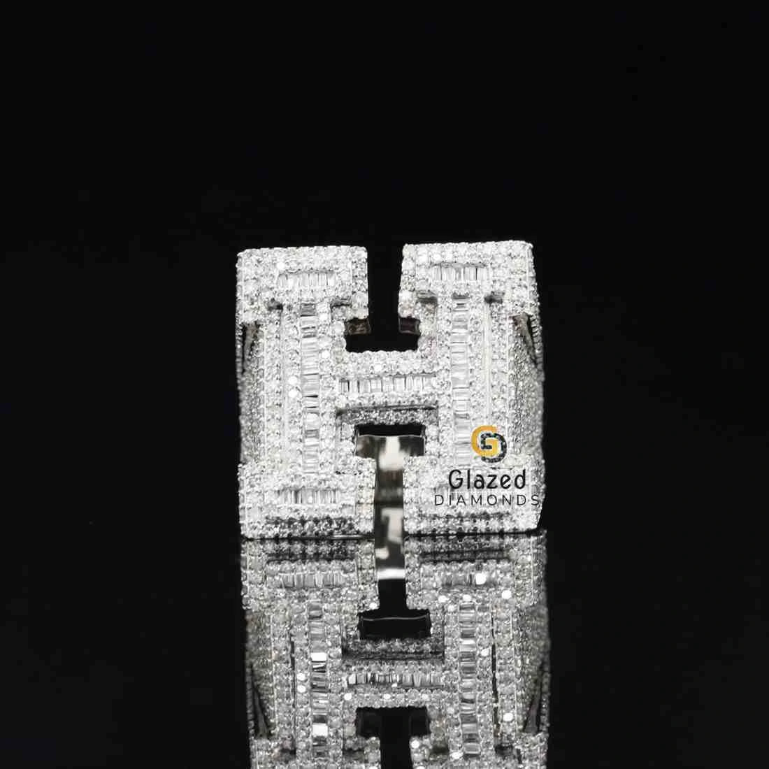 Moissanite H Letter Ring