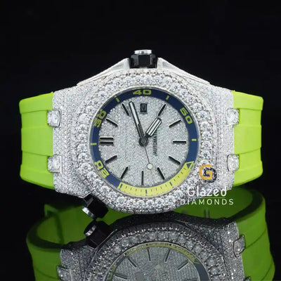 Moissanite Iced Out Bezel Dial Watch