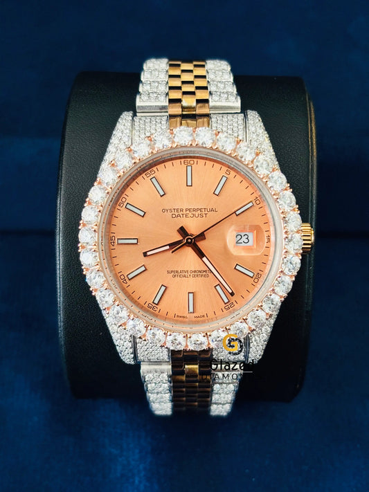 Moissanite Iced Out Pichest Dial Stainless Steel Watch For Men