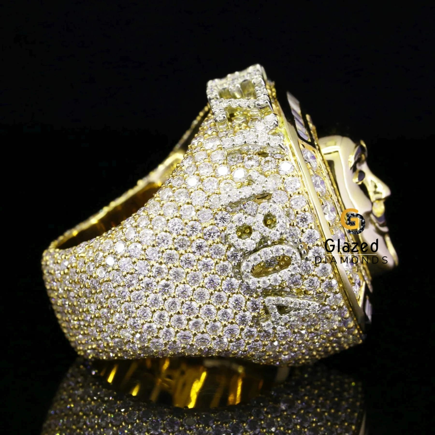 Moissanite Joker Face RIng For Men