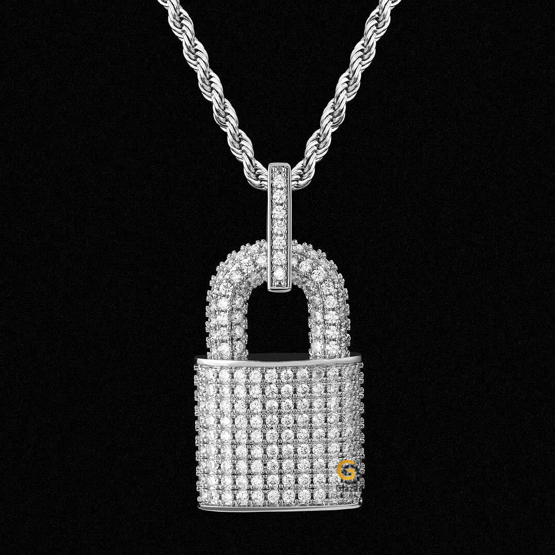 Moissanite Lock Pendant