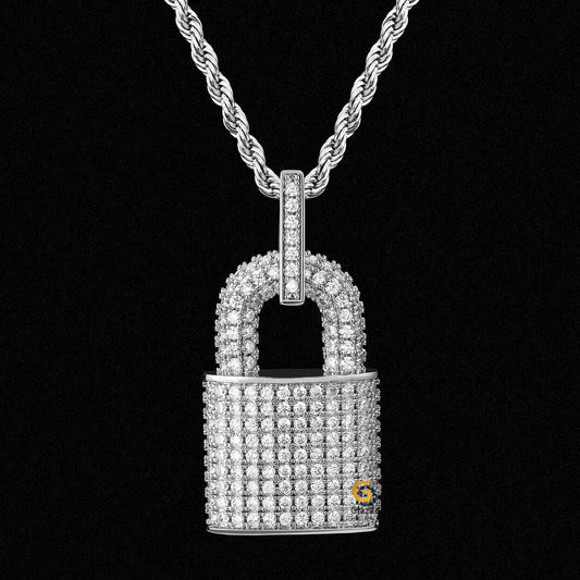 Moissanite Lock Pendant