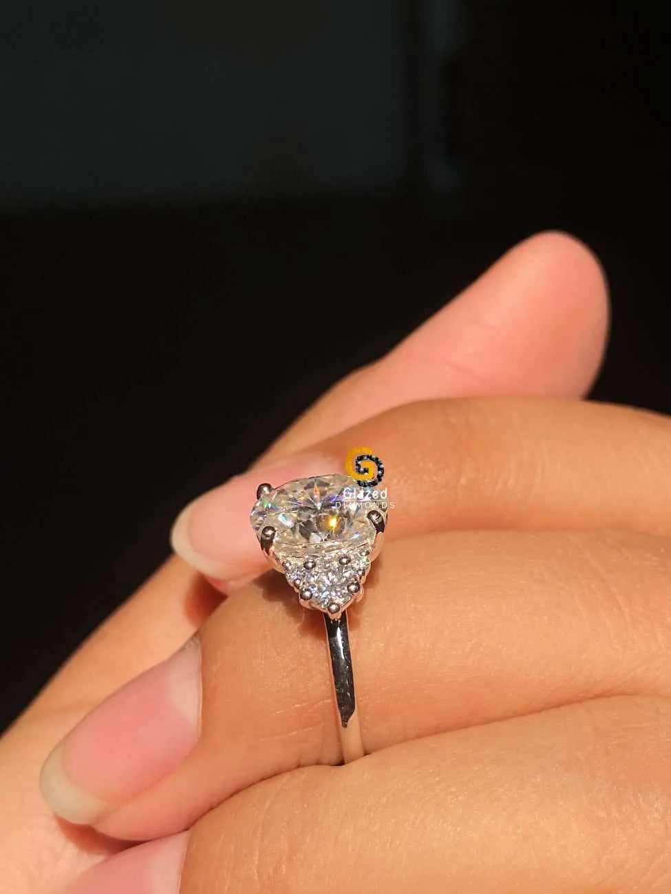 Moissanite Oval Cluster Moissanite Ring