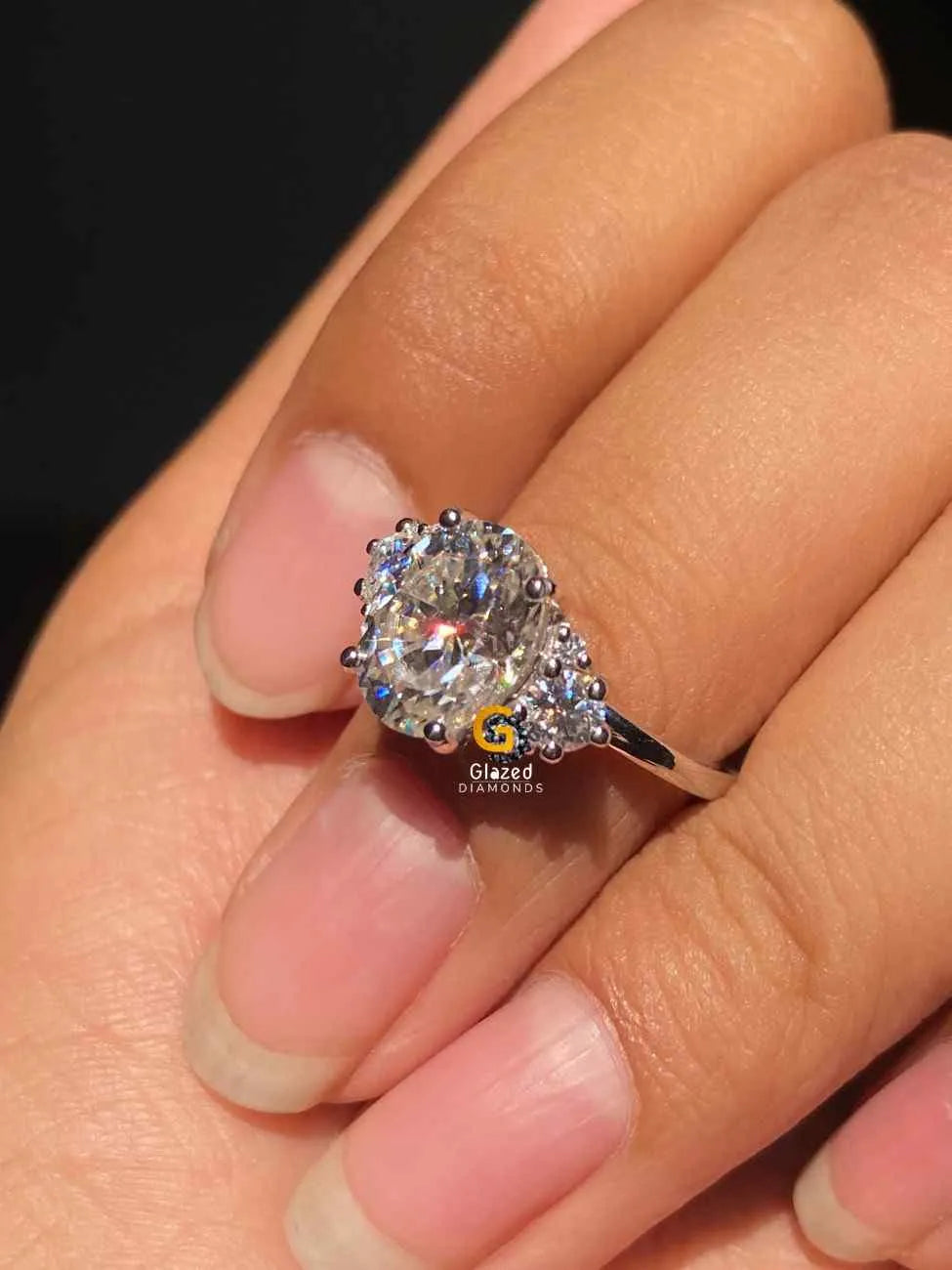 Moissanite Oval Cluster Ring 2