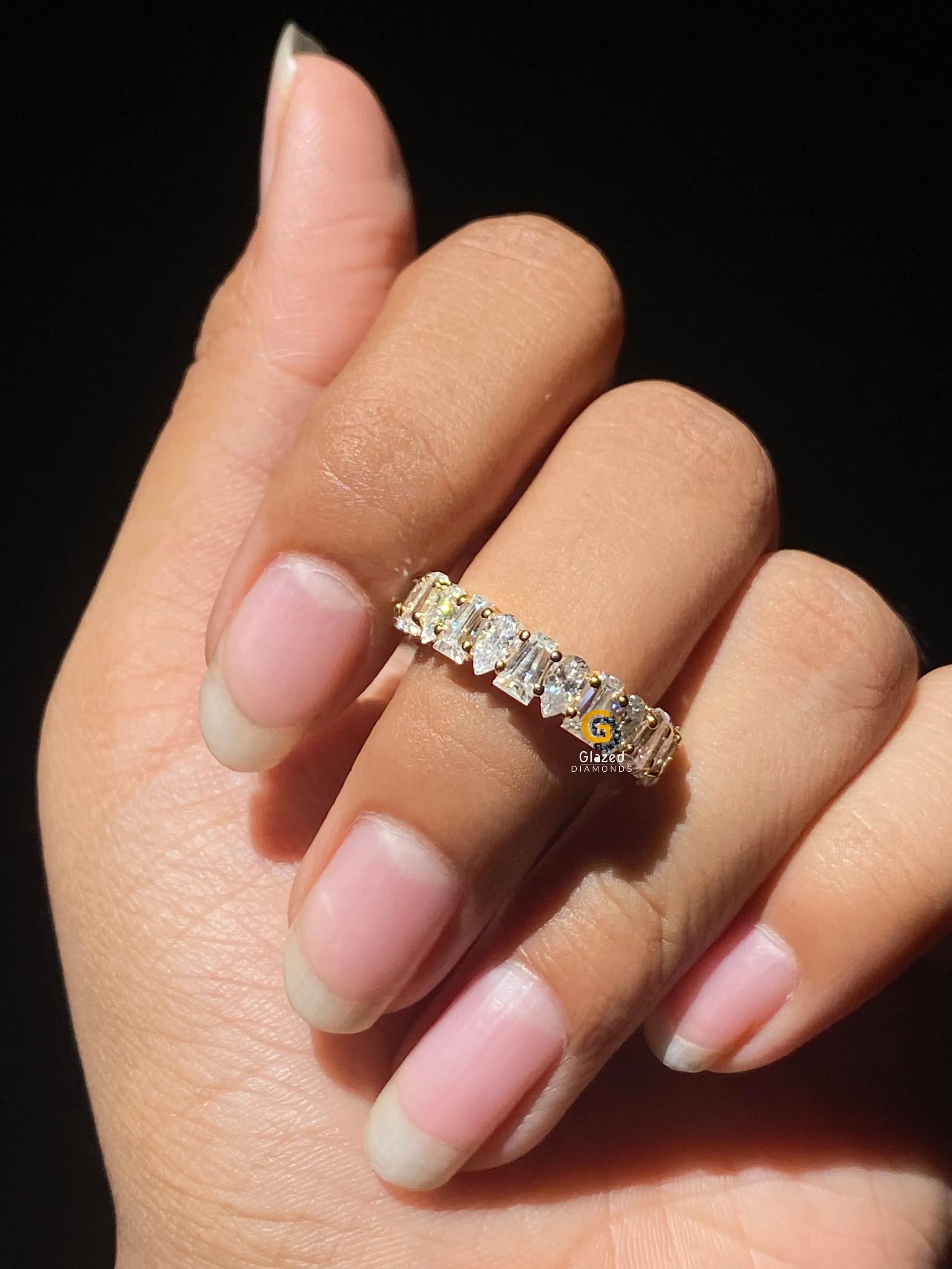 Moissanite Promise Band 2