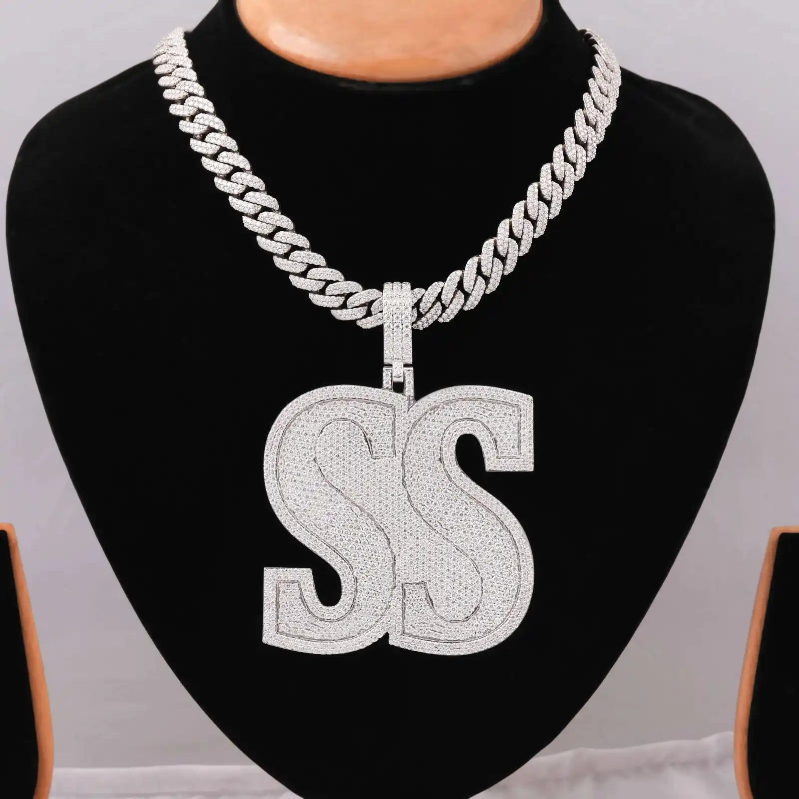 Moissanite_SS_Letter_Pendant for Men