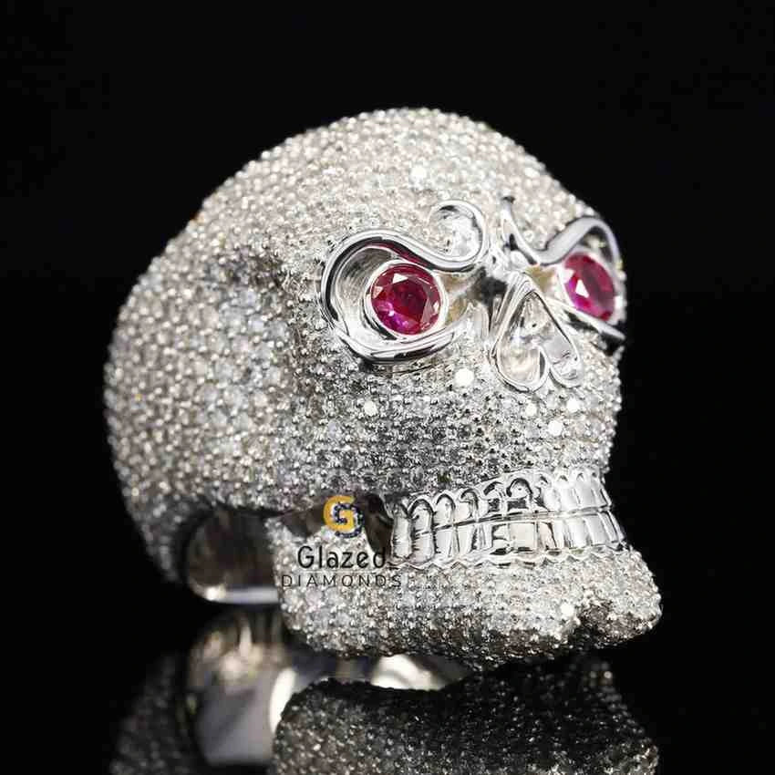 Moissanite Skull Ring 2