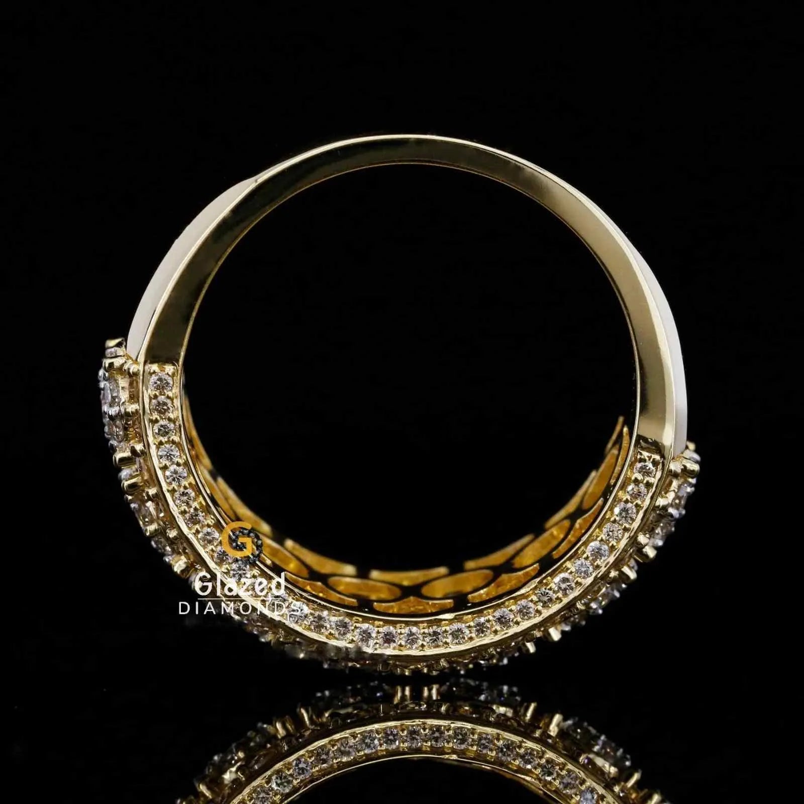 Moissanite Yellow Gold Plated Ring