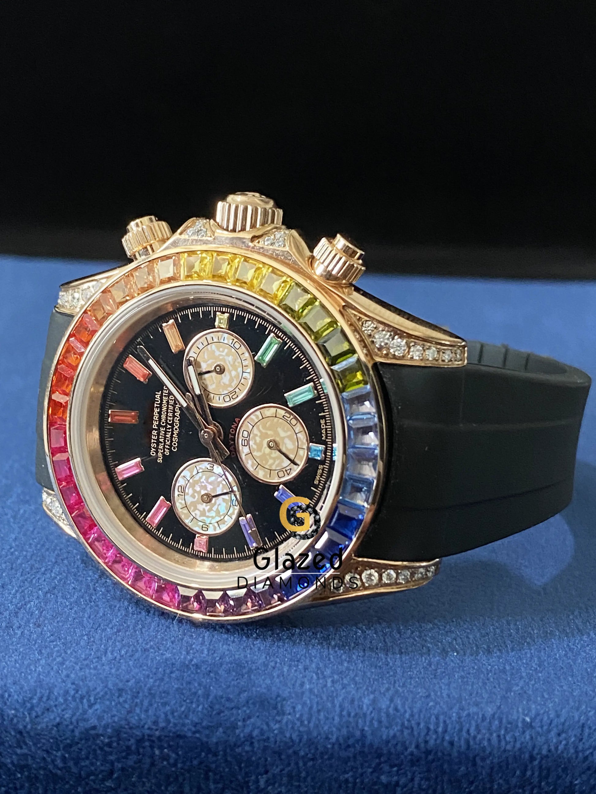Multi Chronograph Multi Color Baguette Moissanite Watch