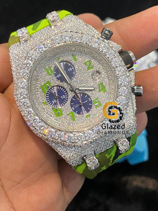 Multi Dial Moissanite Iced Out Waatch