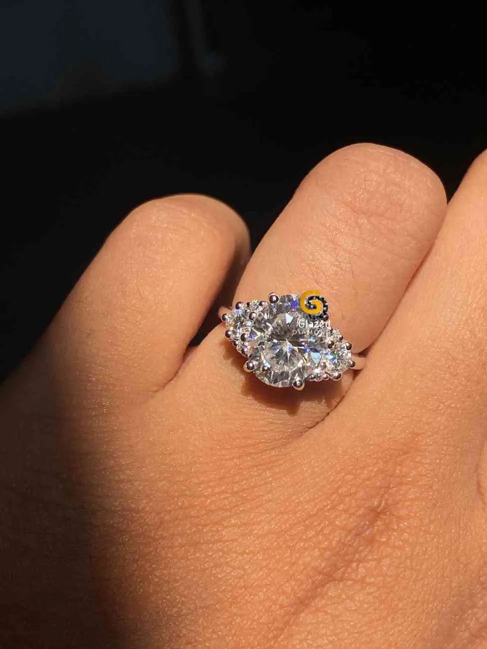 Oval Cluster Moissanite Wedding Ring