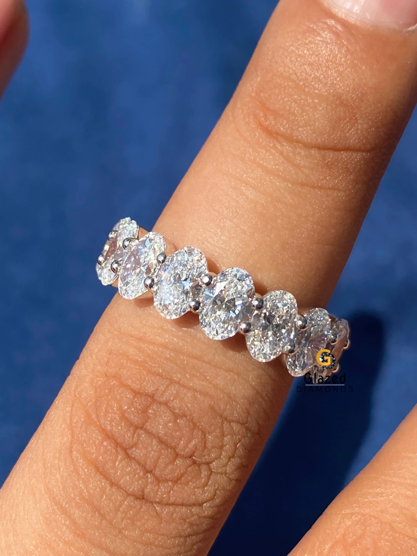 Oval Cut Moissanite Full Eternity Band For Women
