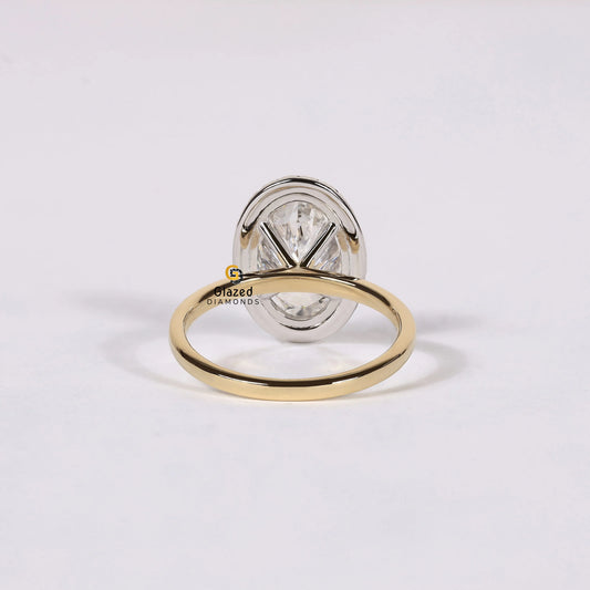 Oval Halo Lab Diamond Wedding Ring For Women