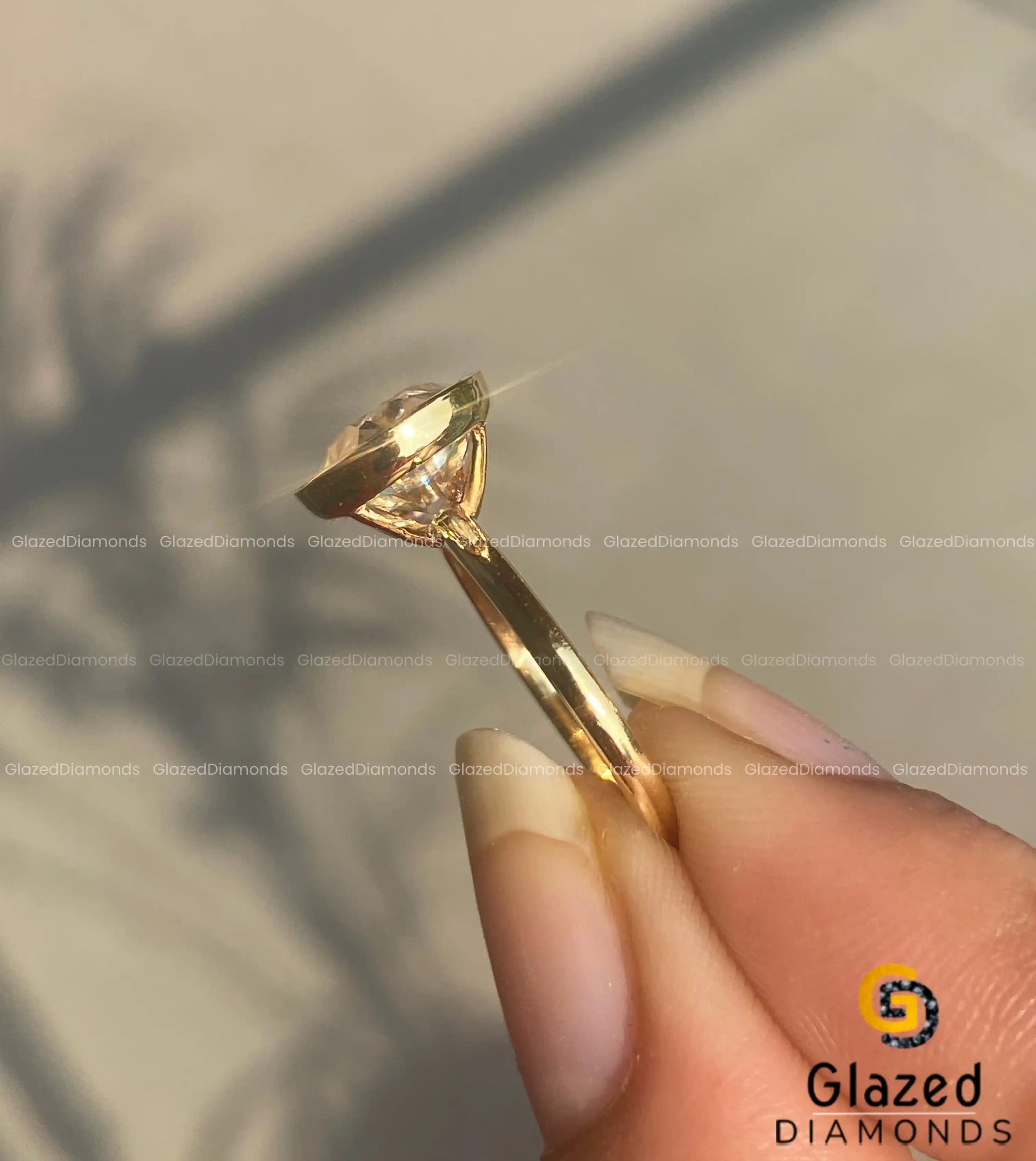 Oval Moissanite Bezel Set Ring