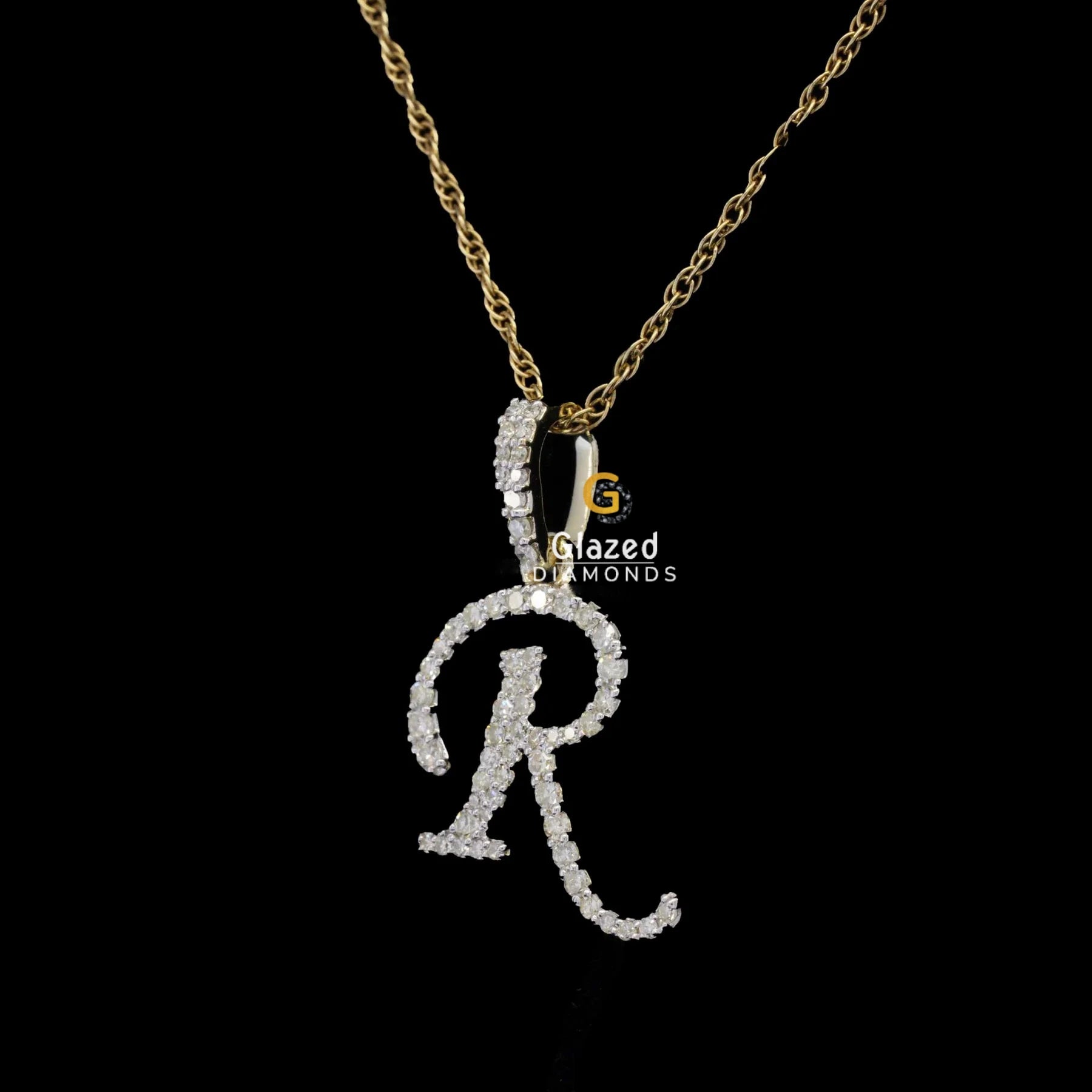 Pave Diamond Set Lette rPendant