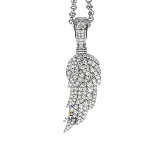VVS Moissanite Diamond Iced Angel Wing Pendant