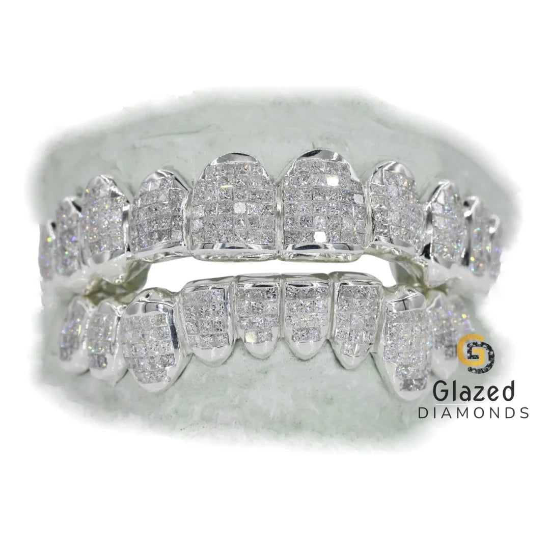 Princess Cut Moissanit Diamond Grillz