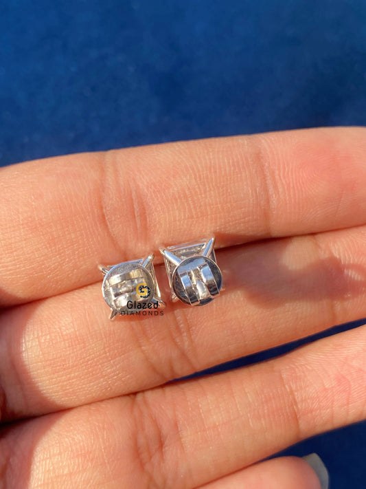 Princess Cut Moissanite Stud Earrings