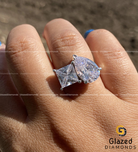 Princessand Pear Cut Moissanite Ring
