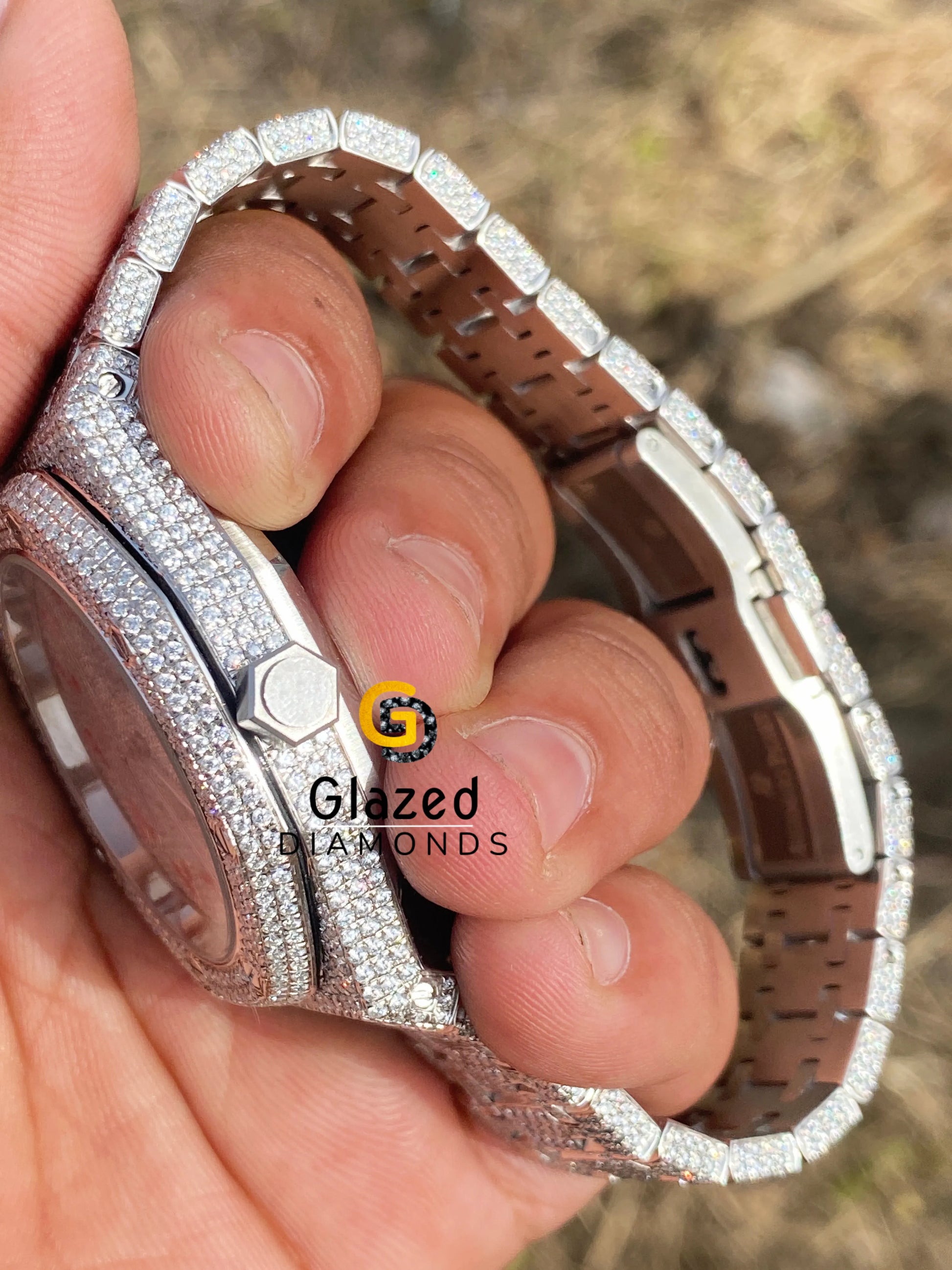 Red Arabic Moissanite Diamond Watch