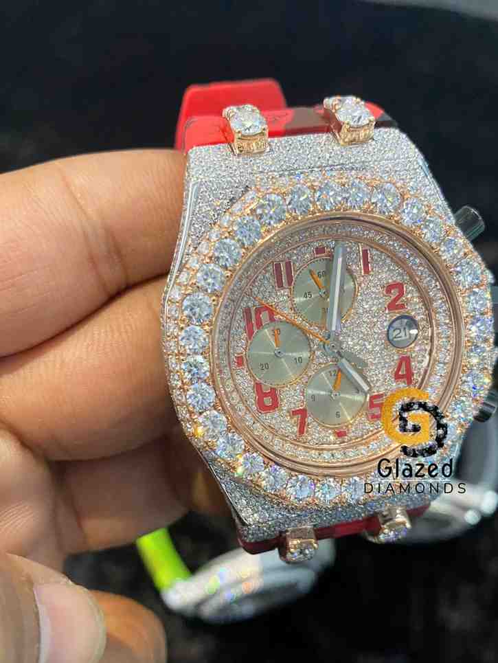 Red Blingy Moissanite Watch