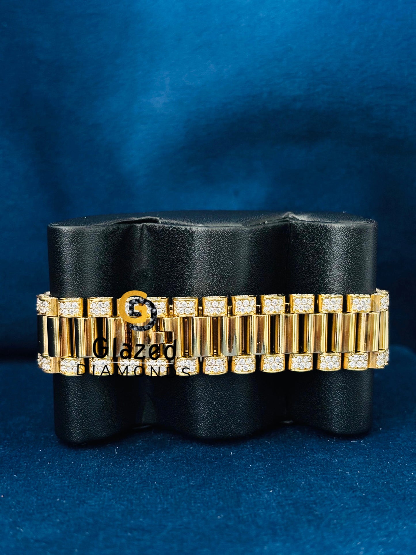 Rolex Studded Roman Number Bust Down Moissanite Watch For Men