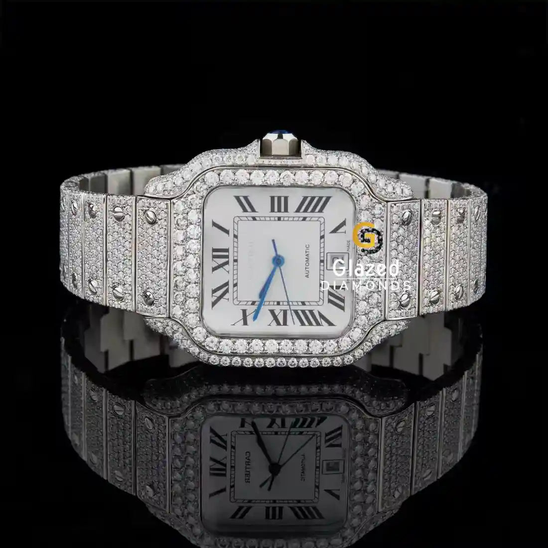 Roman Letter Iced Out Moissanite Waatch