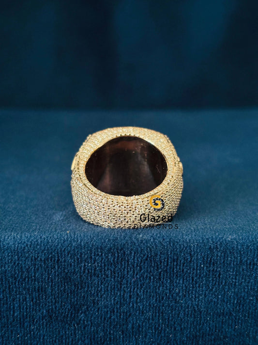 Rose Gold Plated Moissanite Hip Hop Ring for Men