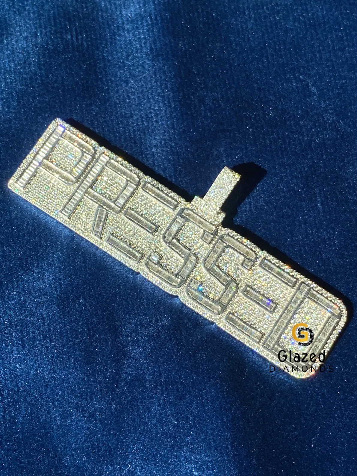 Round_Baguette Moissanite Diamond Studded Hip Hop Pendant