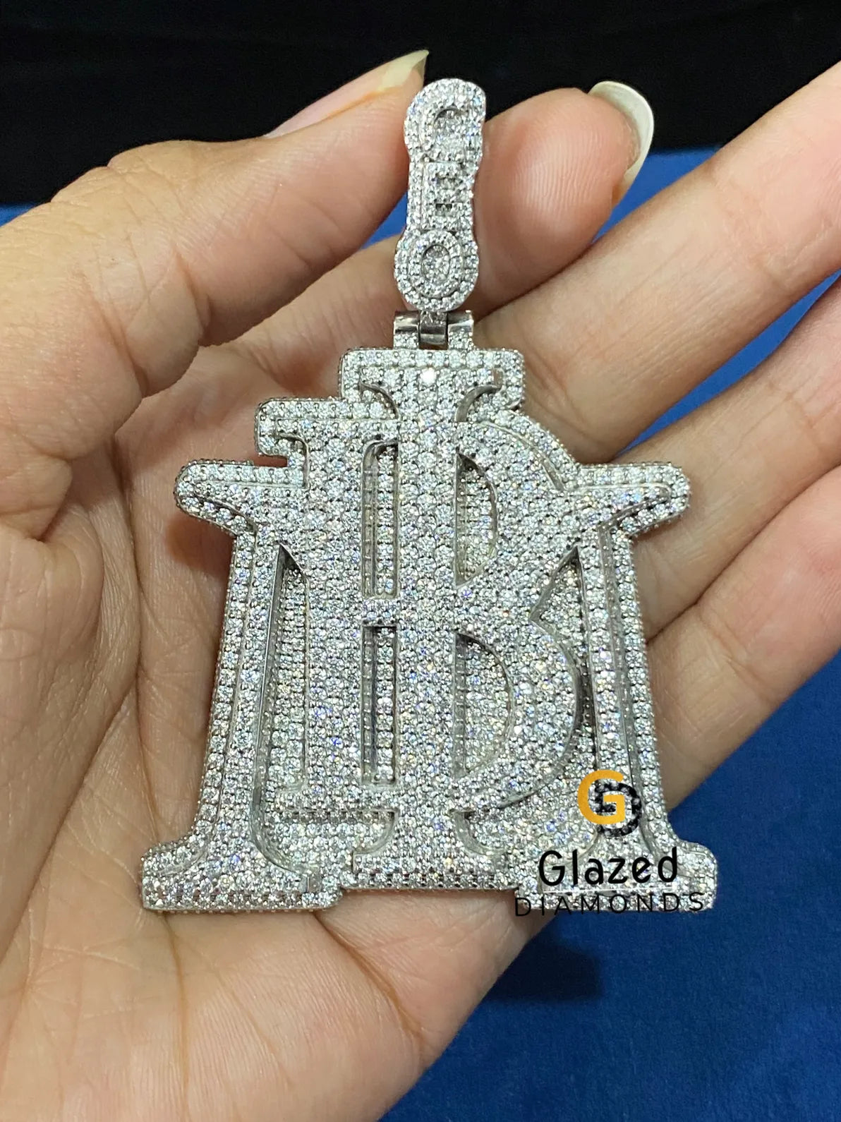 Round Cut Moissanite Customized Letter Hip Hop Pendant