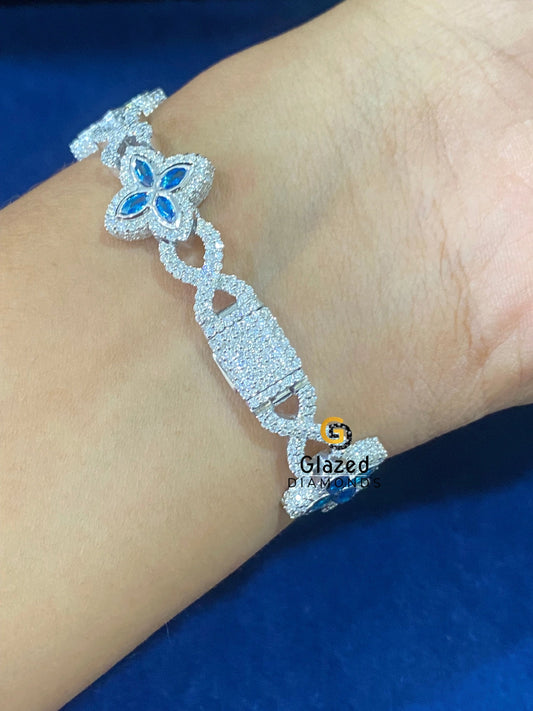 Round_Marquise Hip Hop Diamond Studded Moissanite Bracelet