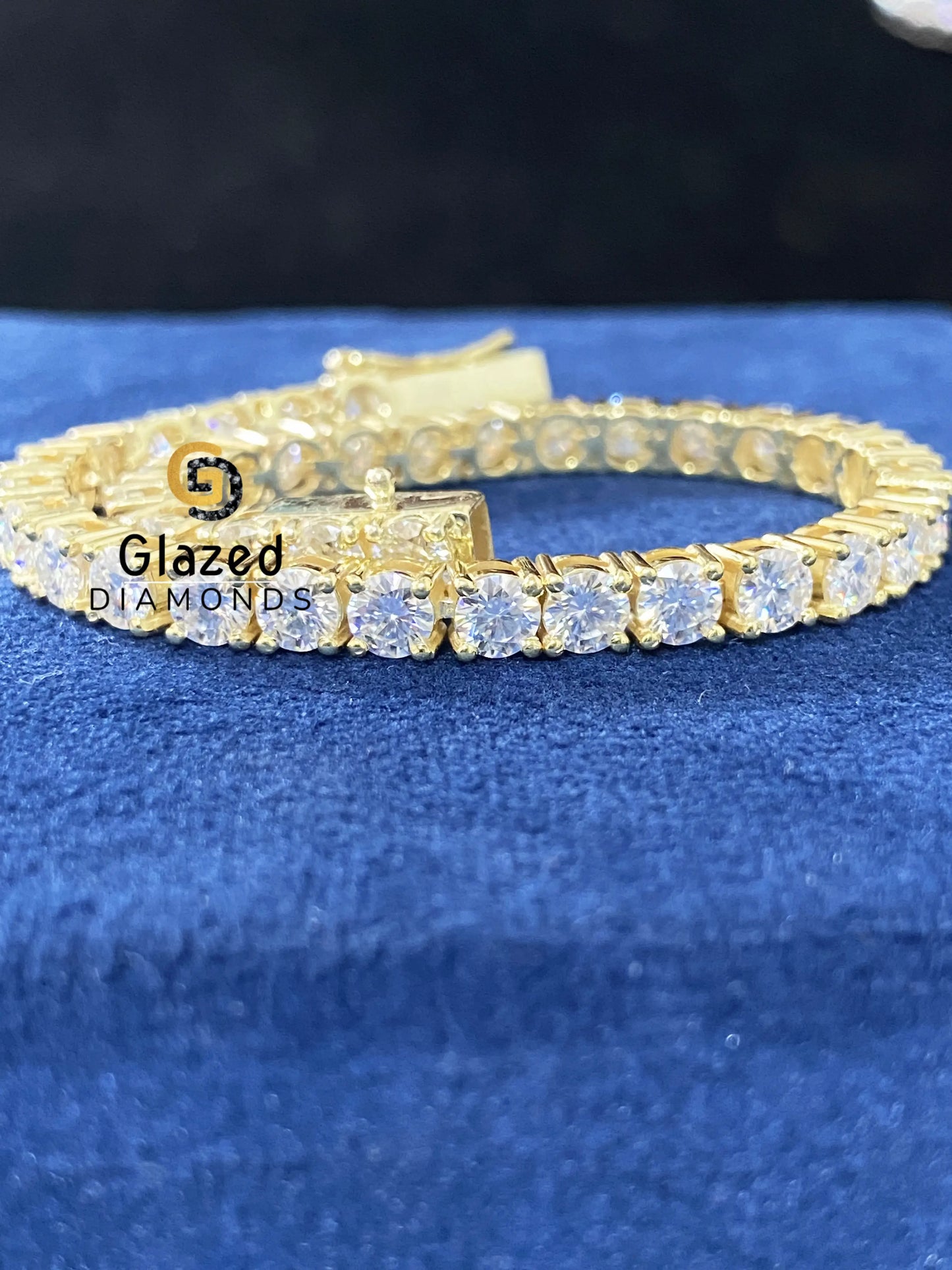 Round Moissanite 4MM Tennis Bracelets For Men