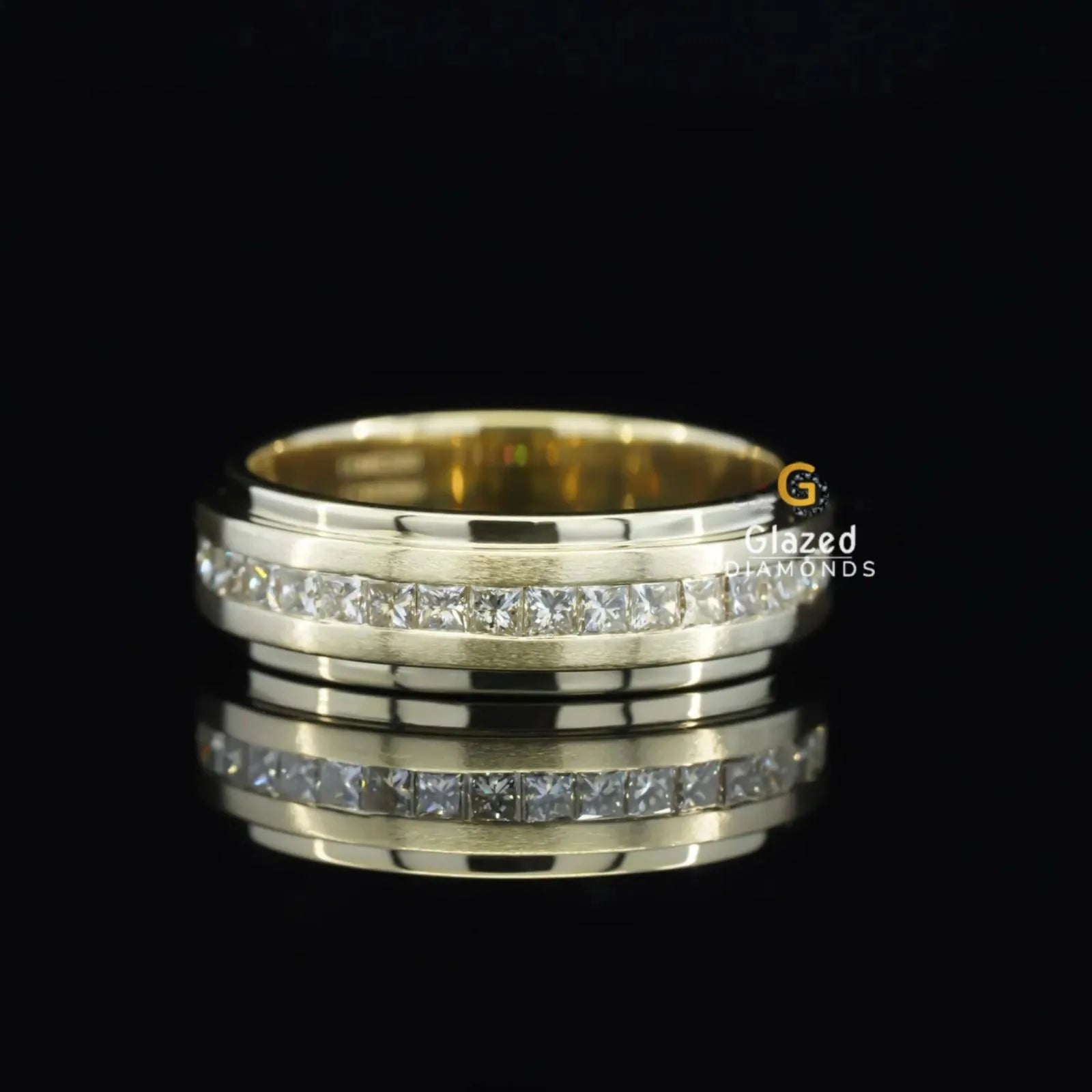 Round Moissanite Band For Him