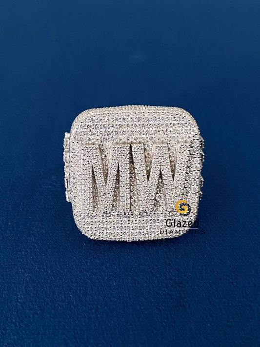 Round Moissanite Diamond Studded Hip Hop Ring