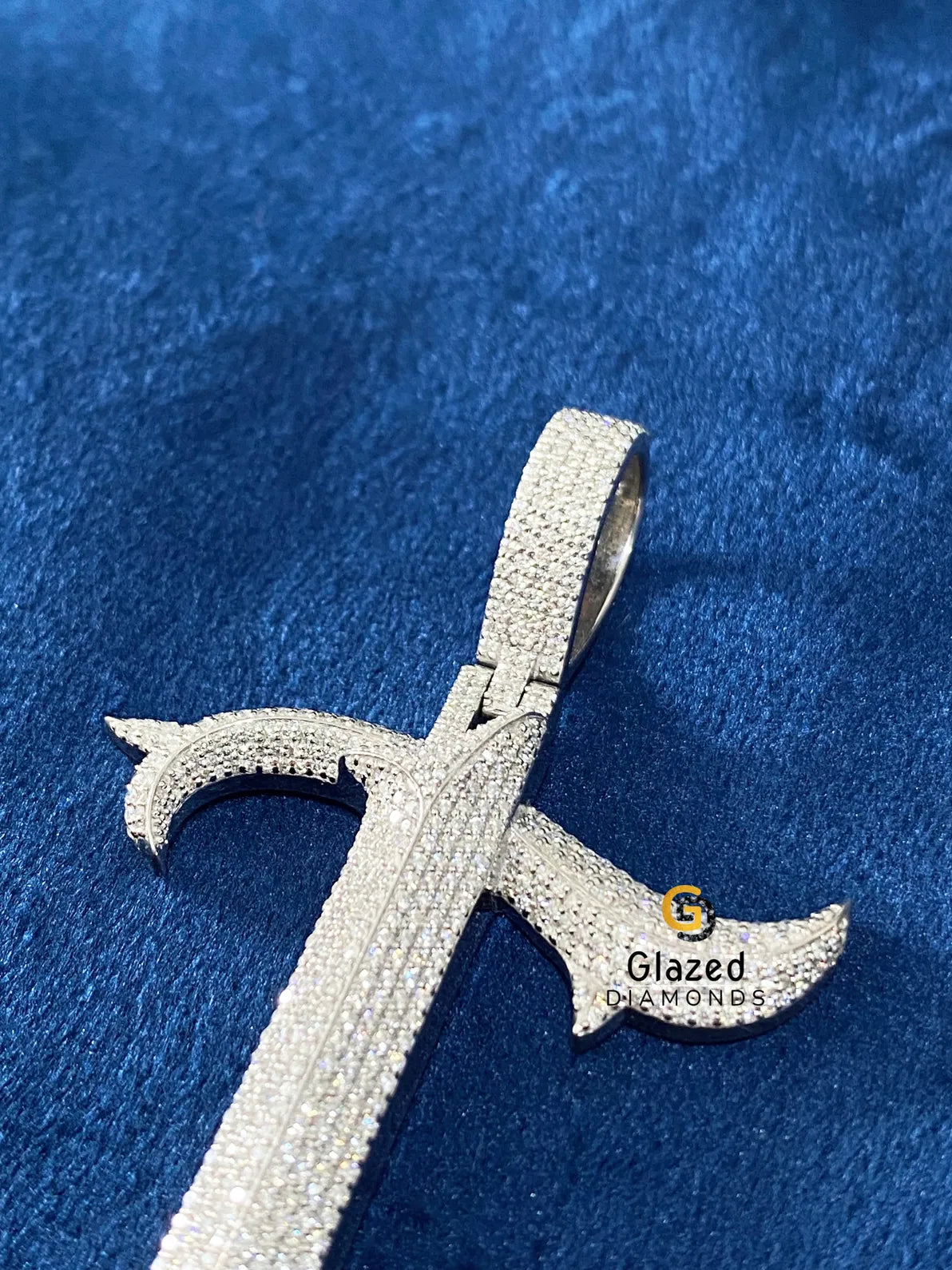 Round Moissanite Diamond Studded Initial Letter Hip Hop Pendant