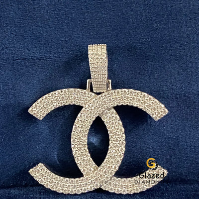 Round Moissanite Fully Iced Out Letter Pendant