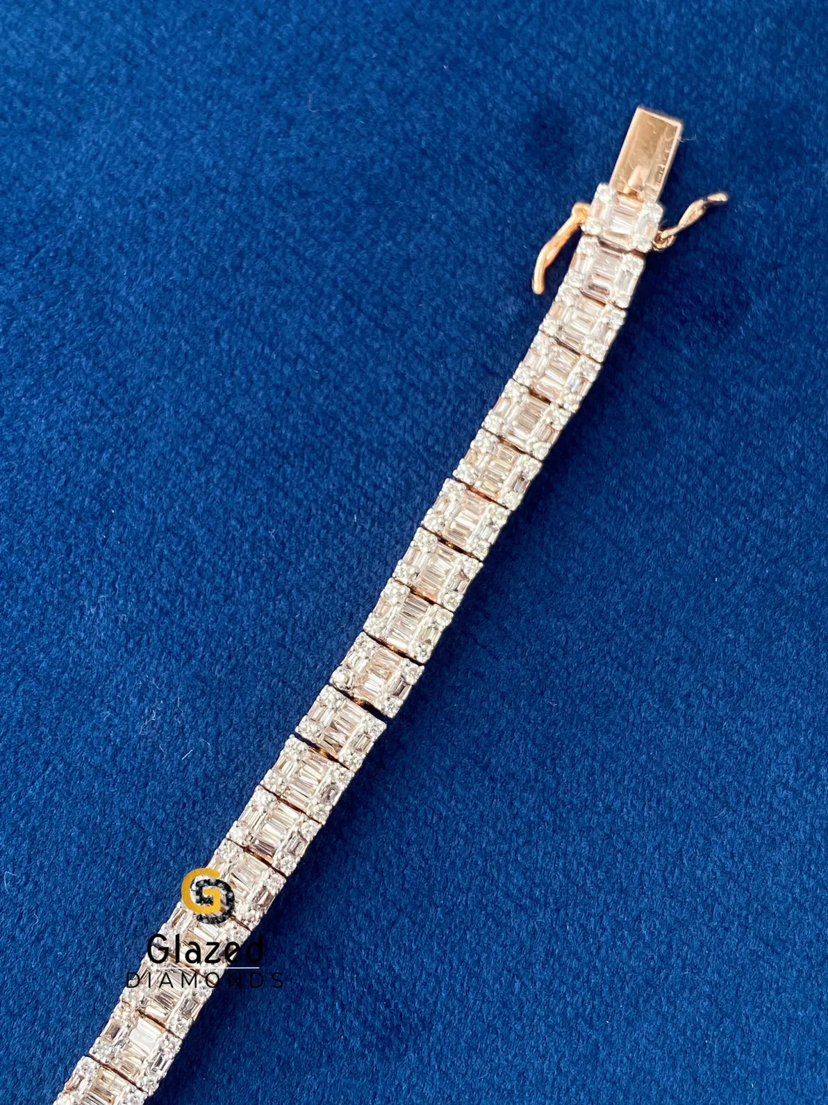 Round Moissanite Hip Hop Tennis Link Bracelet