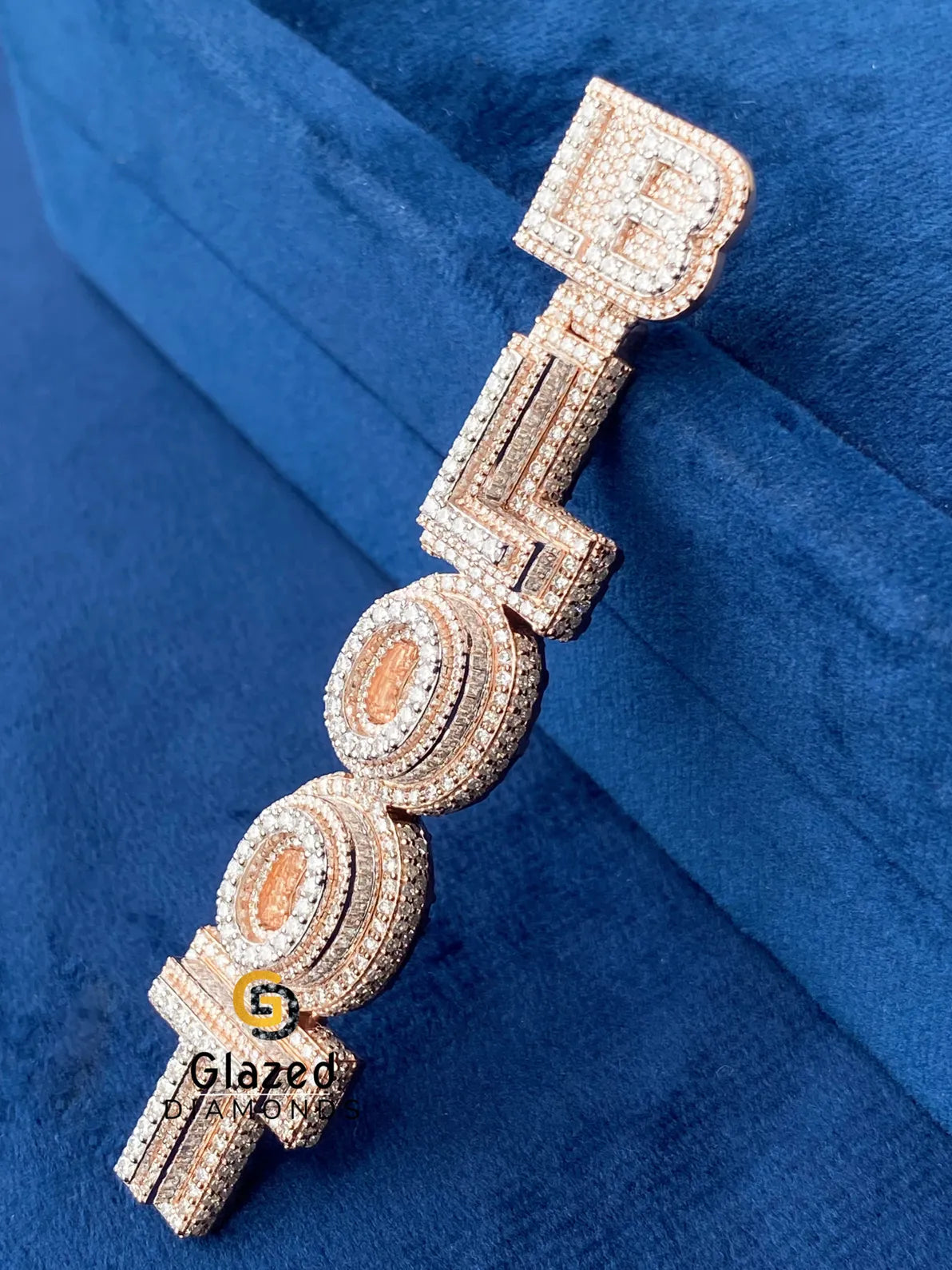 Round Moissanite Hip Hop Vertical Pendant