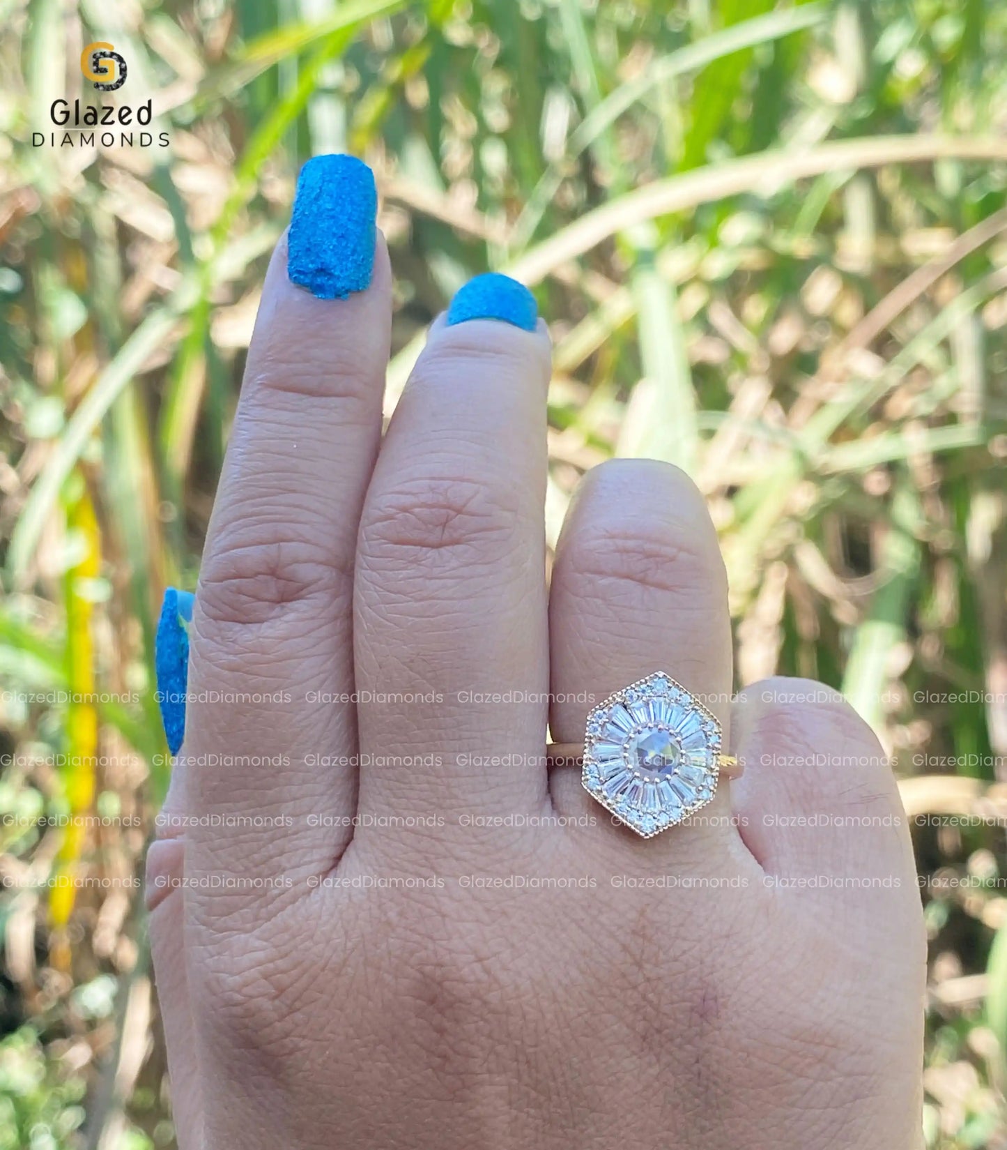 Round Rose Cut Wedding Ring for Her