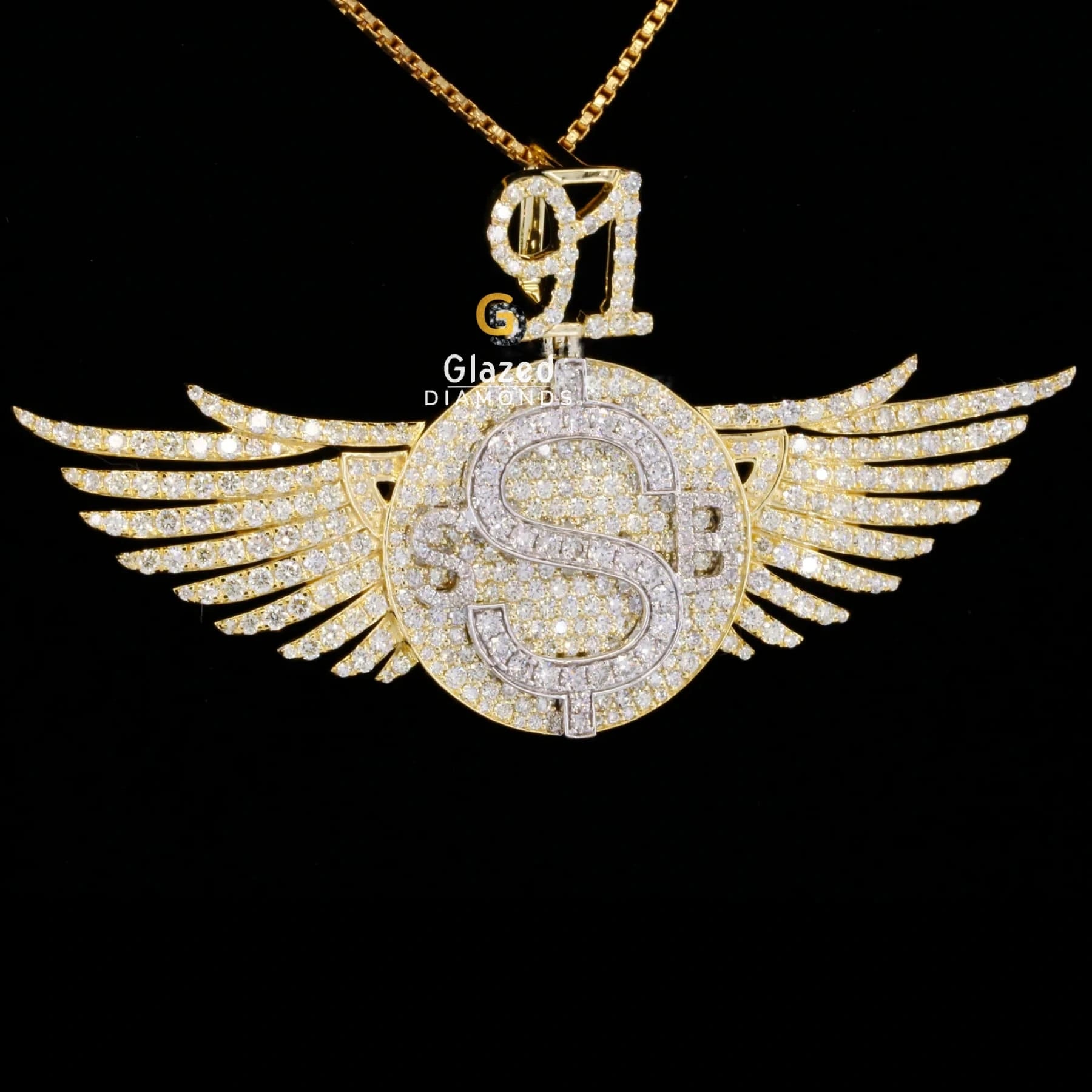 S Wings Diamond Pendant