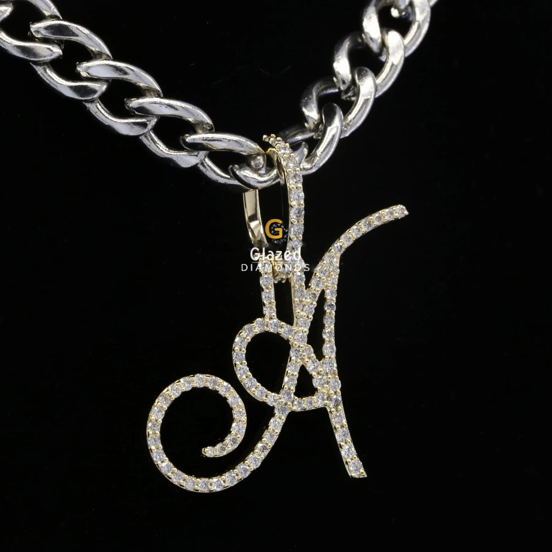 Single Letter Moissanite Pendant